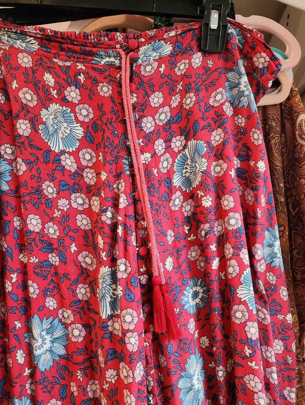 Spell & Gypsy Folktown Skirt Wine XL Rare Vintage Boho Maxi - Picture 10 of 16